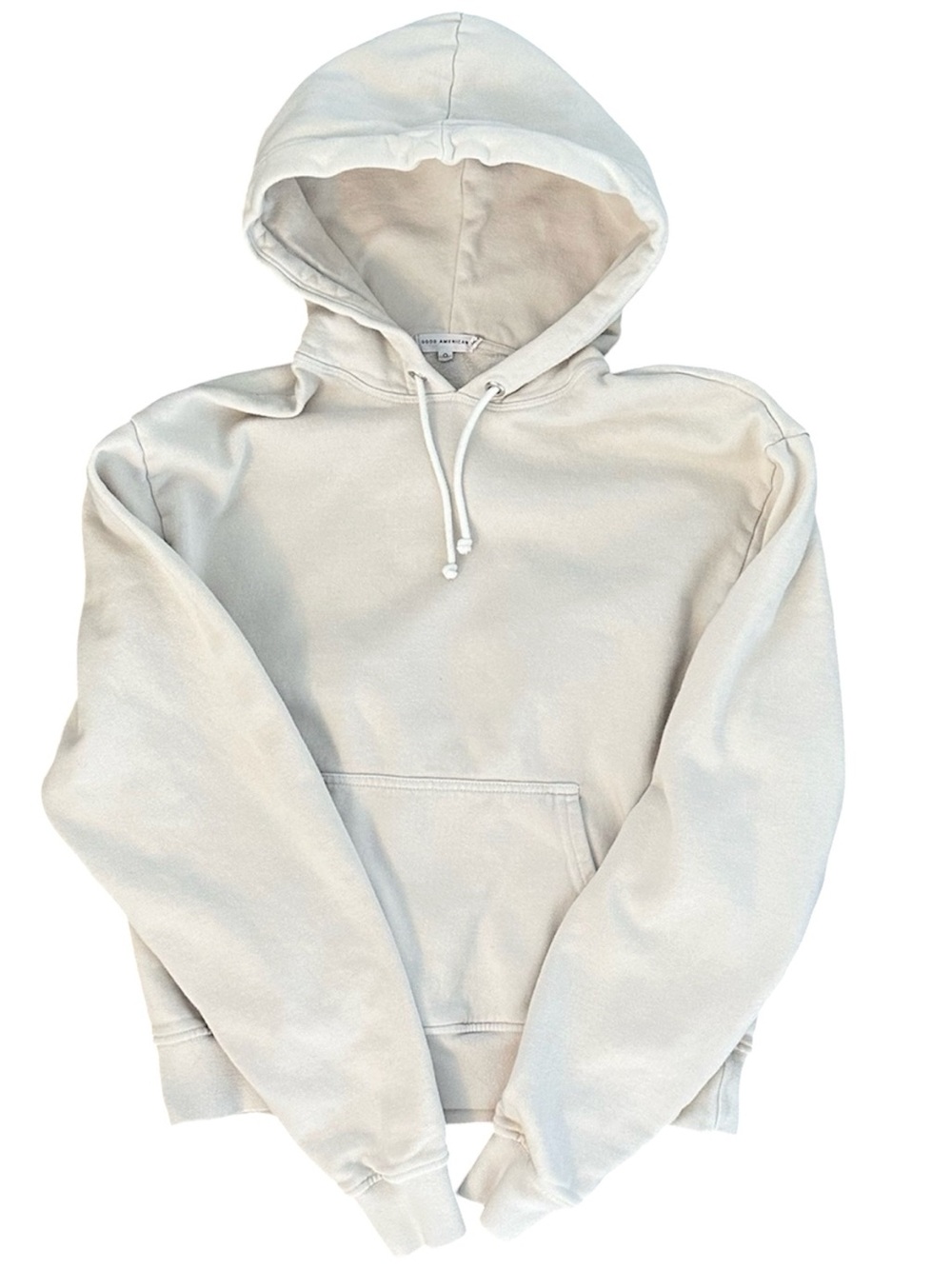 Good American Cream Oversized Boyfriend Hoodie